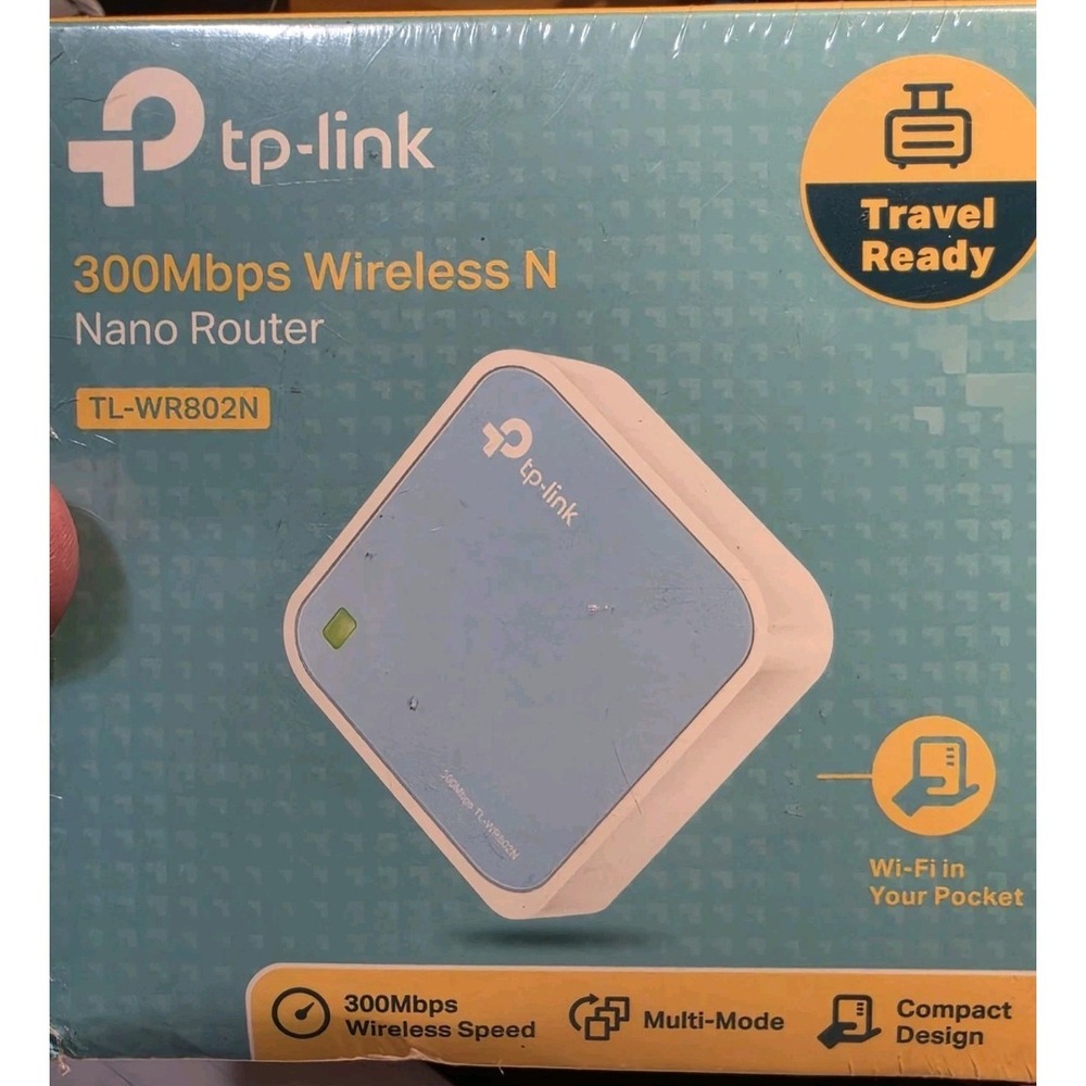 NEW TP-Link N300 Wireless Portable Nano Travel Router TL-WR802N Ver 4.8